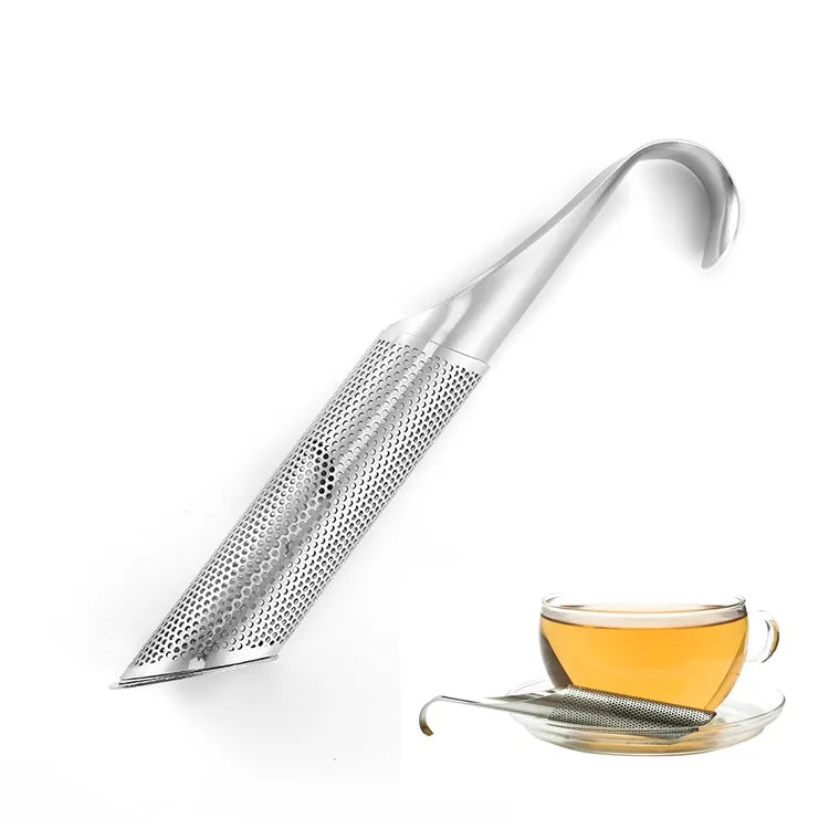Custom logo Easy to Use Hanging Type Handle Loose Tea Infuser 304 Stainless Steel Tea Strainer