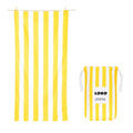 Custom Size Logo Sand Free Quick Dry Yellow and White Striped XL Beach Towel