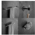 Matte Black Towel Rack Set Stainless Steel and Acrylic Wall Mounted Bathroom Accessories Set