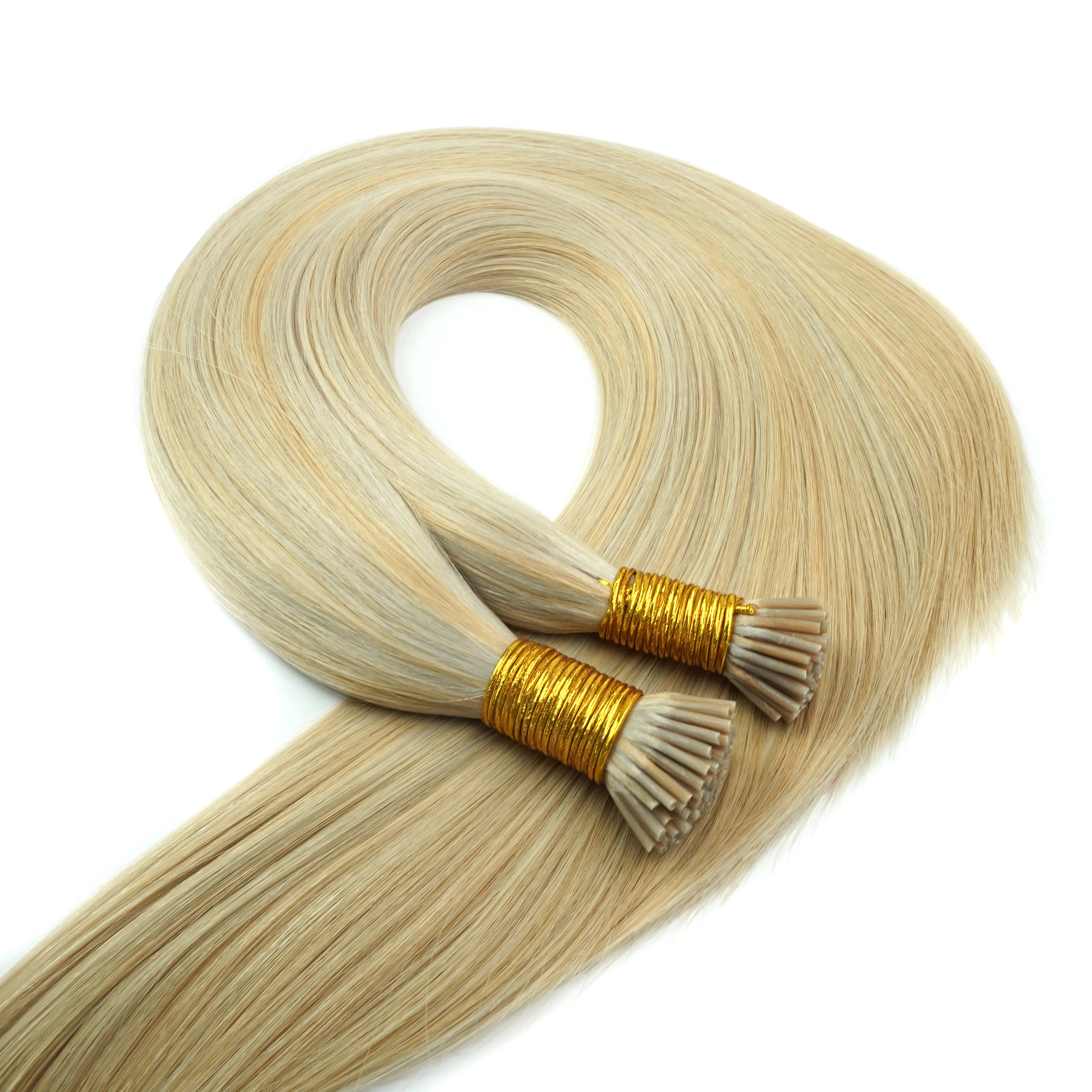 Hot Selling Virgin Remy Russian Double Drawn I Tip Hair 100% Human Full Cuticle Soft Shiny High Grade Extension No Shedding No