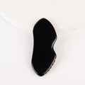 DIY Good SelLing  Nature Black Obsidian Beard Shaped Jade Gua Sha Stone Board with Teeth for Facial Beauty