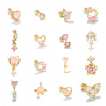 Zuola Fine Piercing Jewelry Hypoallergenic Titanium Earrings Pink Heart Zircon Studs Earring Screw Back Earring for Daily Wear