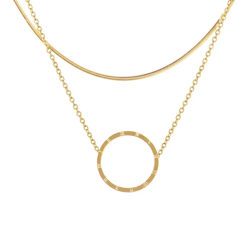 Drop Shipping Stainless Steel Layered Necklace Women Fashion Gold Necklace Jewelry High Quality Chain Necklace Jewelry