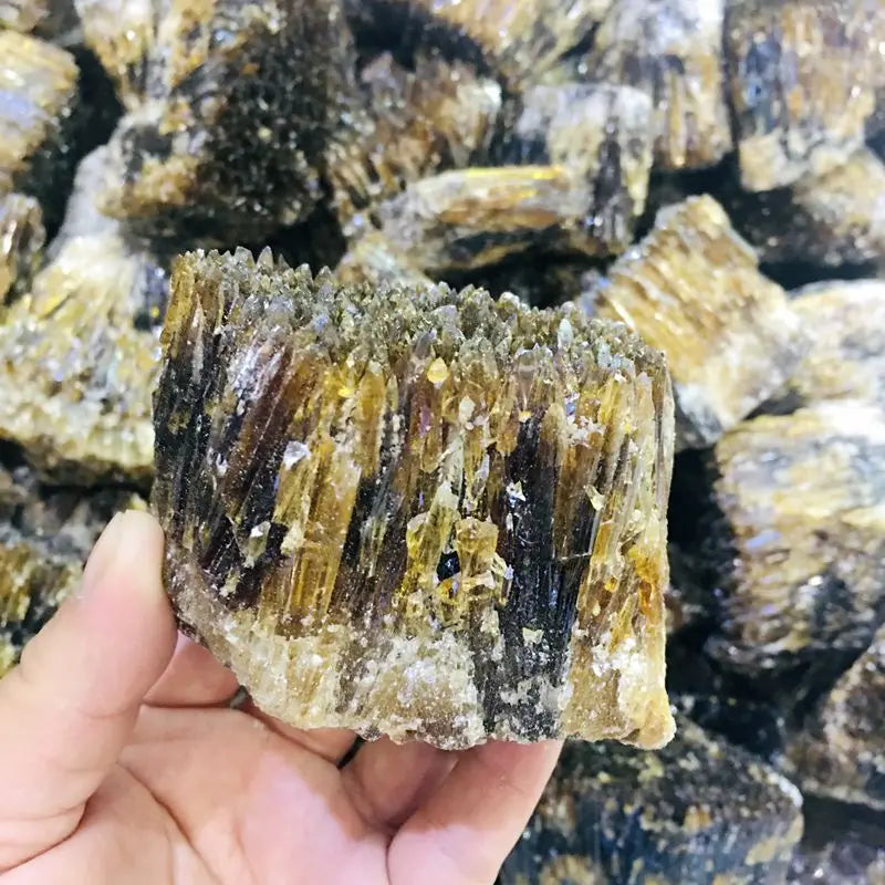 Natural Rough Crystal Quartz Amber Calcite Mineral Specimen Stone Raw Amber Calcite for Sale