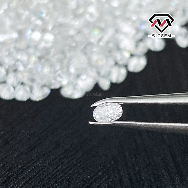 SICGEM White Moissanite Melee Oval Cut Loose Melee Moissanite Stones