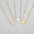 Pretty Love Fashion Choker Necklace with 1cm Delicate Heart Pendant Stainless Steel Chain Gift