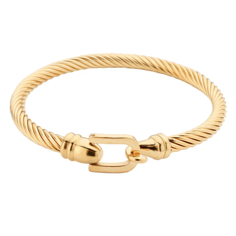 KDC2500 Wholesale Fashion Jewelry Stainless Steel Twist Bangle Cuff