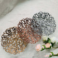 Gold Silver Bronze Irregular Edges Double Plating Hollow Plate Distressed Fruit Dish Bowl Tray Decorative Charger Plates