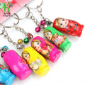 Personalized Wood Matryoshka Russian Doll Keyring Cute Russian Nesting Dolls Wooden Keychain for Decorative Souvenir Gift