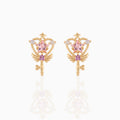Ins Style Pink Magic Stick Star Fashion Jewelry 18K Gold Plated Brass Needle Cute Earrings Wholesale Stud Earrings for Women