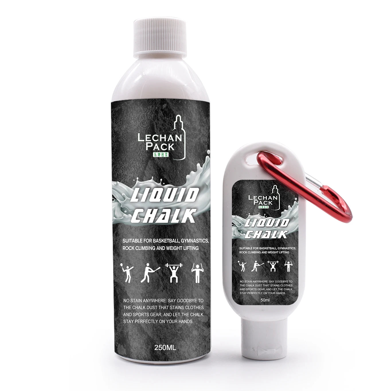 Customize 50ml 100ml 200ml 250ml Liquid Gym Chalk Dry Sports Hand Grip Weightlifting Black Bulk Liquid  Gym Chalk for Pole Dance