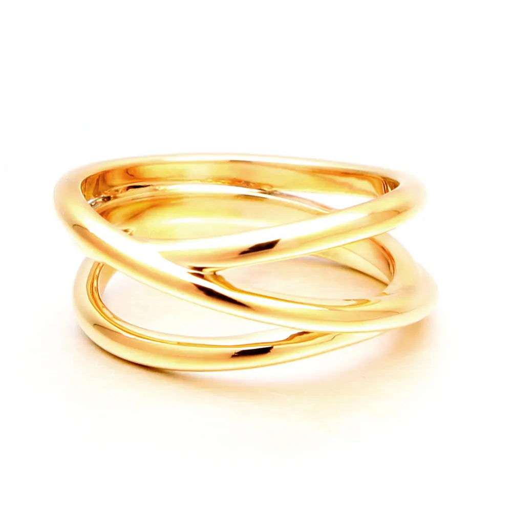 Punk Hollow Out Lines 18k Gold Plated Rings Women Jewelry Chunky Finger Rings Set Minimalist Lady Accessories Gifts Party.
