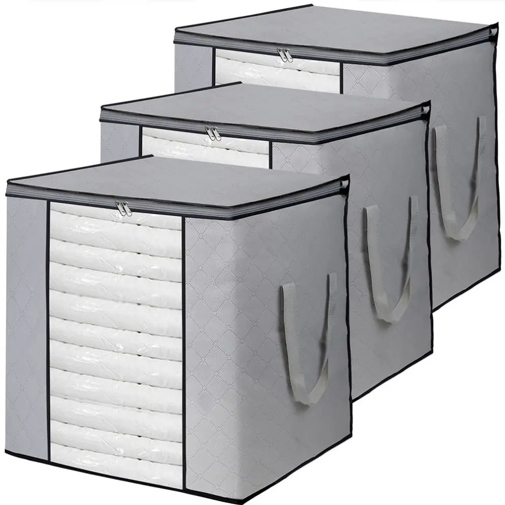 Non-Woven Fabric Foldable Large Capacity Heavy Duty Underbed  Storage Organizer Bag for Bedding and Clothes in Bedroom