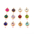12 Birthstone Pendant Stainless Steel Gold PVD Plated DIY 10mm Colorful Birthstone Charm Pendant Accessories Jewelry Fitting