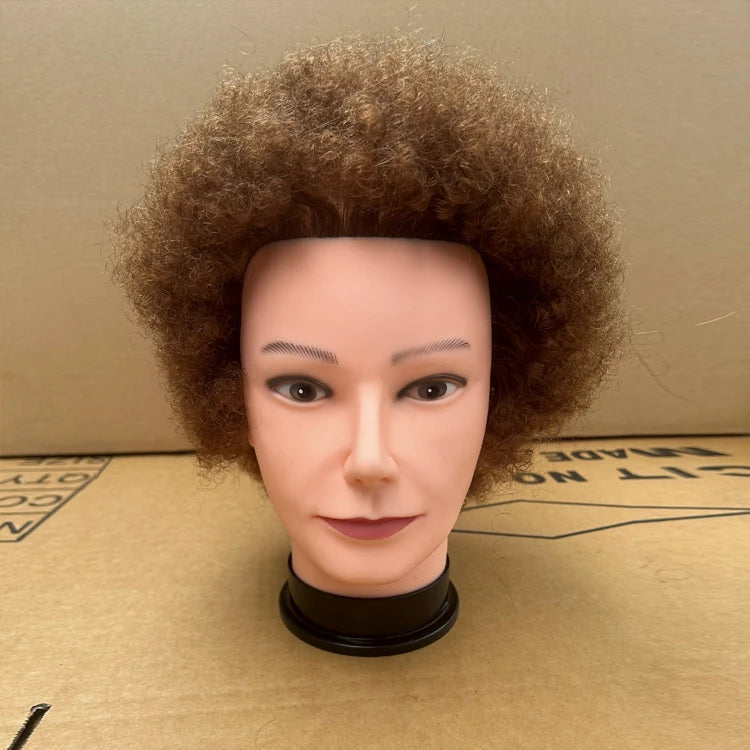 Wholesale Cosmetology 100% Human Hair Practice Doll Head Afro Male  Mannequin Training Heads for Solon