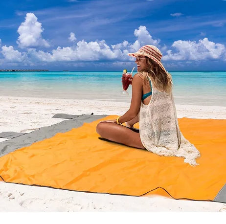 Customizable Extra Large 82''x82'' Thick Beach Blanket Sand-Free and Foldable for Picnics and Camping Covers 4-6 Adults