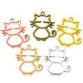 YuenZ Zinc Alloy Filigree Stamping Pendants Hollow Metal Cat Charms DIY Necklace Earrings Jewelry Accessories 28mmx 25mm D9334