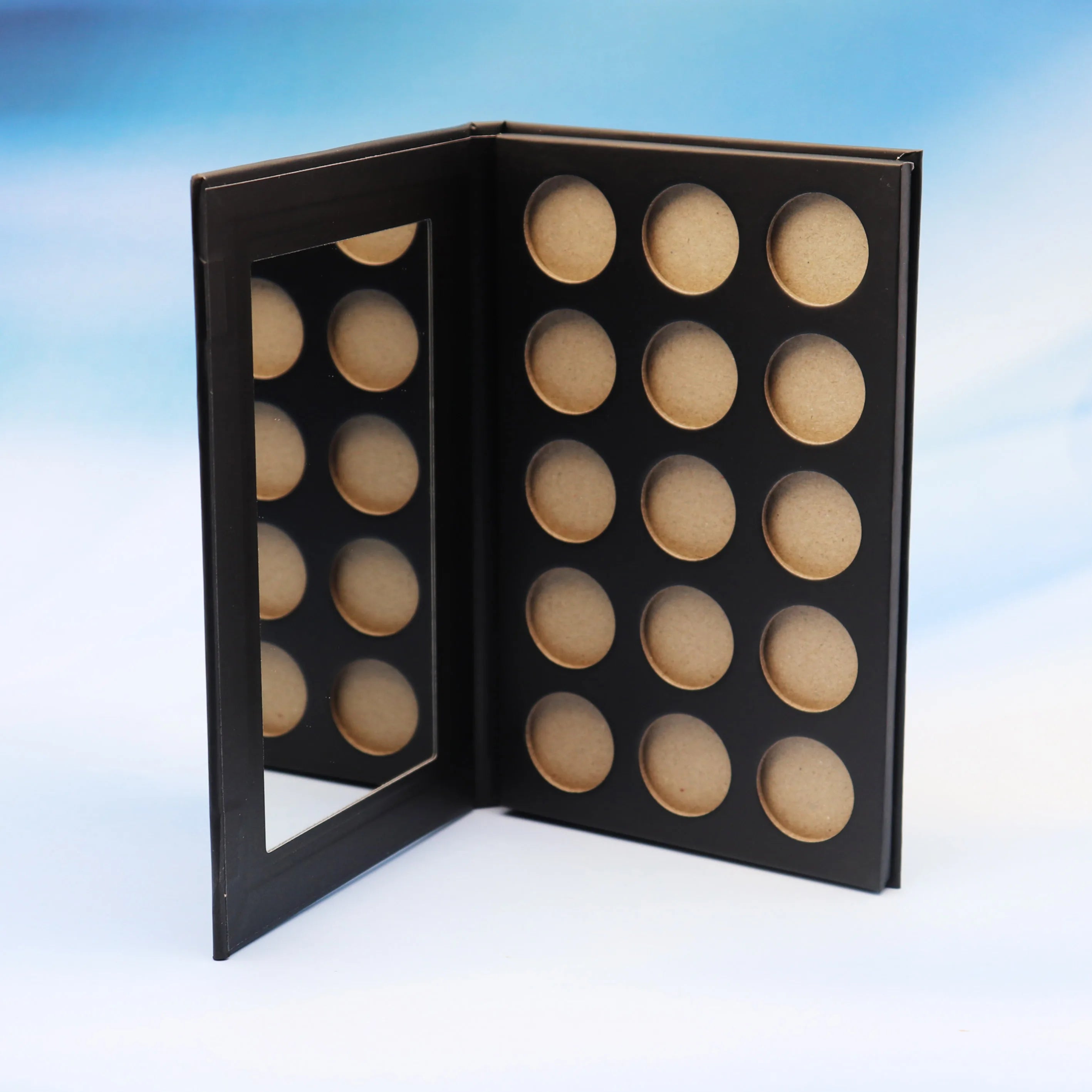 9-Pan Empty Eyeshadow Palette High Pigment DIY Powder Eye Glitter Matte Finish Customizable Waterproof Dry Paper Ingredient