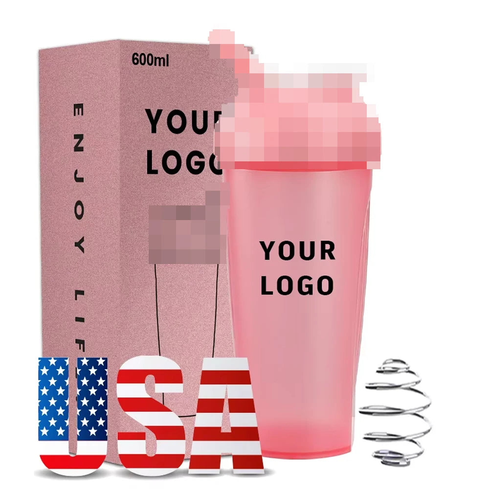 Customized 400Ml 600Ml Black Sports Shaker Cups Fitness Plastic Protein Shaker Gym Bottle With Protein Powder