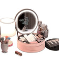 Large Capacity Fashion Portable Travel Makeup Bag Case with LED Light Mirror