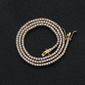 Single-Row 2mm Micro Zircon Tennis Chain Copper Hip Hop Necklace for Parties