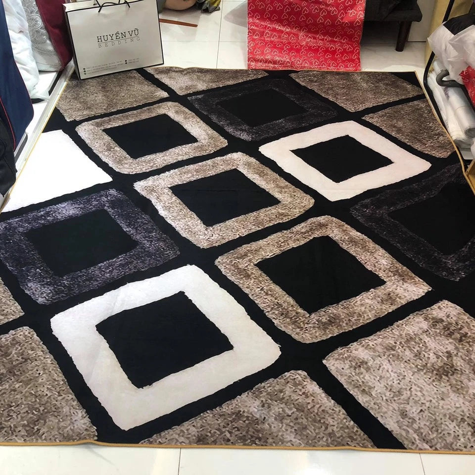 Modern Luxury Polyester 3D Custom Abstract Geometric Living Room Carpet and Rug Printing Floor Mats