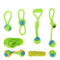 Cotton Rope Dog Tug of War Toy Green Cotton Rope Ball Dog Chew Toys