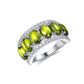 Bling 5a CZ 925 Sterling Silver Ring Green Peridot Ring Gemstone Topaz Micro Prong Setting Peridot Rings