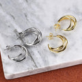 Abiding Fine Jewelry Wholesale 3-Year Color Retention Technology Custom Jewelry Supplier Rhodium Plated Silver Hoop Earrings