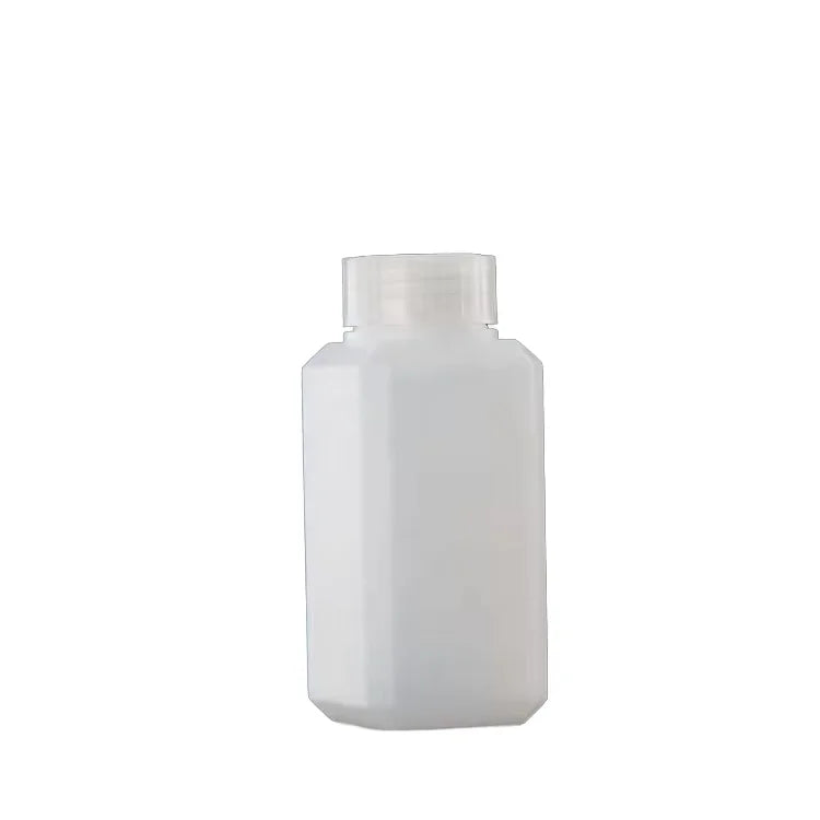 Lab Use Wide Mouth HDPE Square Plastic Bottles 20ML 60ML 100ML 250ML with Screw Cap Design for Chemical Storage Paint Packaging