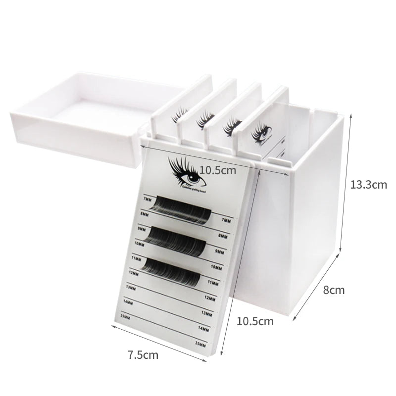 Display Eyelash Extension Tools 5 Pallet Lash Organizer Storage Box Acrylic Eyelash Fan Tray Salon Lash Supply Organizer