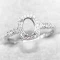 Sterling Silver 5*7/6*8/7*9mm Semi Mount Ring Empty Frame Blank Support Setting S925 Base Without Center Stone DIY for Inlay