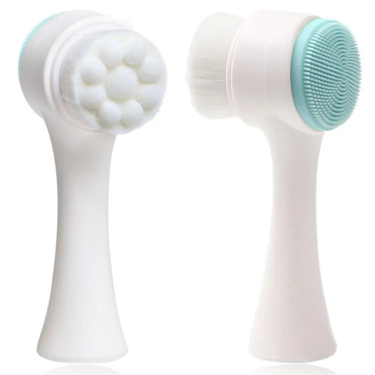 Silicone Face Cleansing Brush Double-Sided Facial Cleanser Blackhead Removal Tool Pore Cleaner Exfoliator Face Scrub Brush