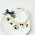 Wholesale Luxury Designer Cat Dog Pearl Necklace Adjustable Pet Collar Jewelry Dog Accessories