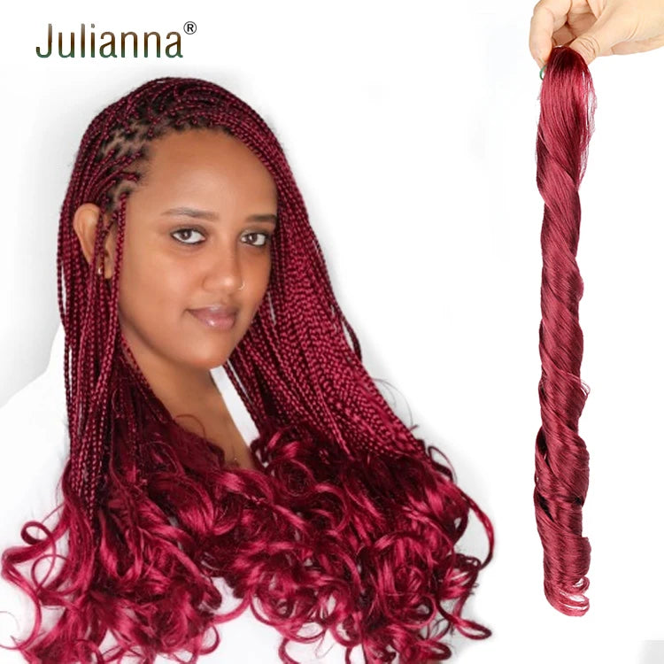 Julianna Synthetic French Curls Pony Style Braiding Hair Spiral Wavy for African Hair Curly Loose Wave Braiding Hair Extensions