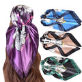 2025 Spring New Scarf Thin Simulation Silk Retro Print Light Luxury Scarf 90cm Satin Women's High End Square Scarf