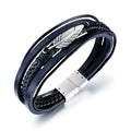 Vintage Braid Leather Charm Bracelet Men Couple Feather Bracelets Bangles Hot Selling Trend Men's Woven Leather Bracelet PH1333
