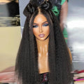 Kinky Straight with Baby Hair High Density 100% Full Human Hair Lace Front Wig Remy Human Hair Kinky Straight Lace Front Wigs