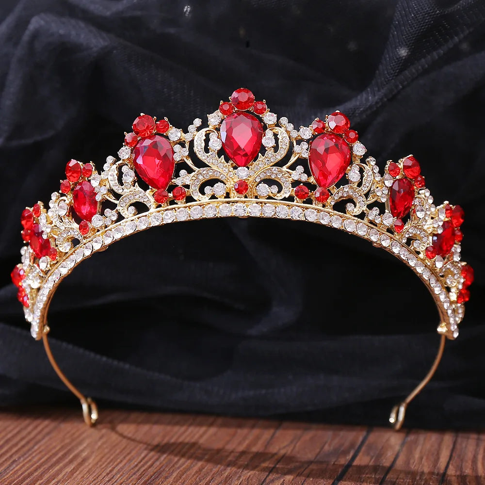 Luxury Baroque Queen Crown Tiaras Big Crystal Water Drop Rhinestone Pageant Crowns Wedding Hair Accessories Bridal Tiara