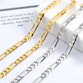 JINAO Wholesale 925 Silver Sterling Chain Men Necklace Jewelry  Custom Hip Hop Figaro Chain Necklace