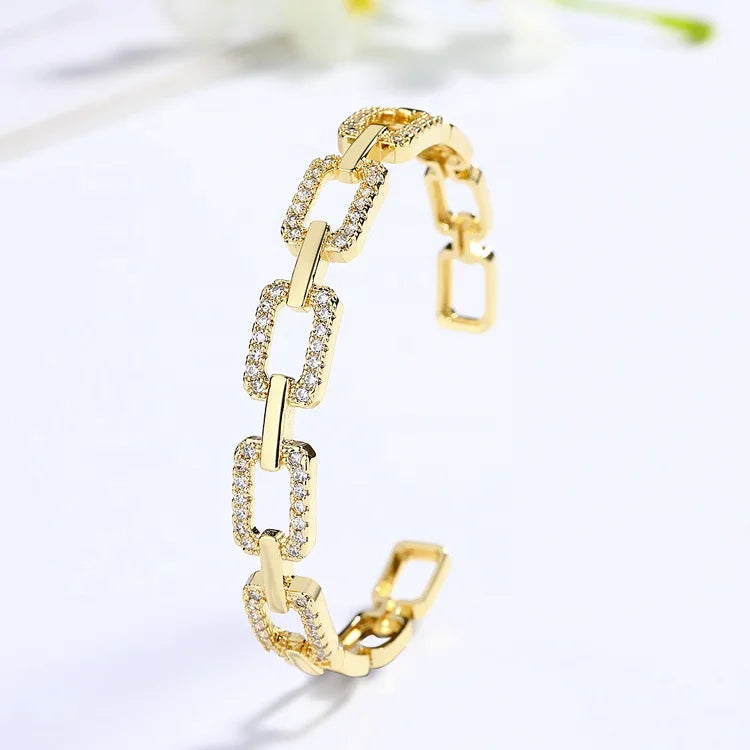 Chain Shape Hemicyclic Type Fine Fashion Semi-Ring Shape Personalize Jewelry Waterproof Bracelets Bangles