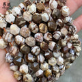 Wholesale Faceted Gemstone Beads Round Smooth Natural Stone Zebra Jasper Loose Beads for Jewelry Making