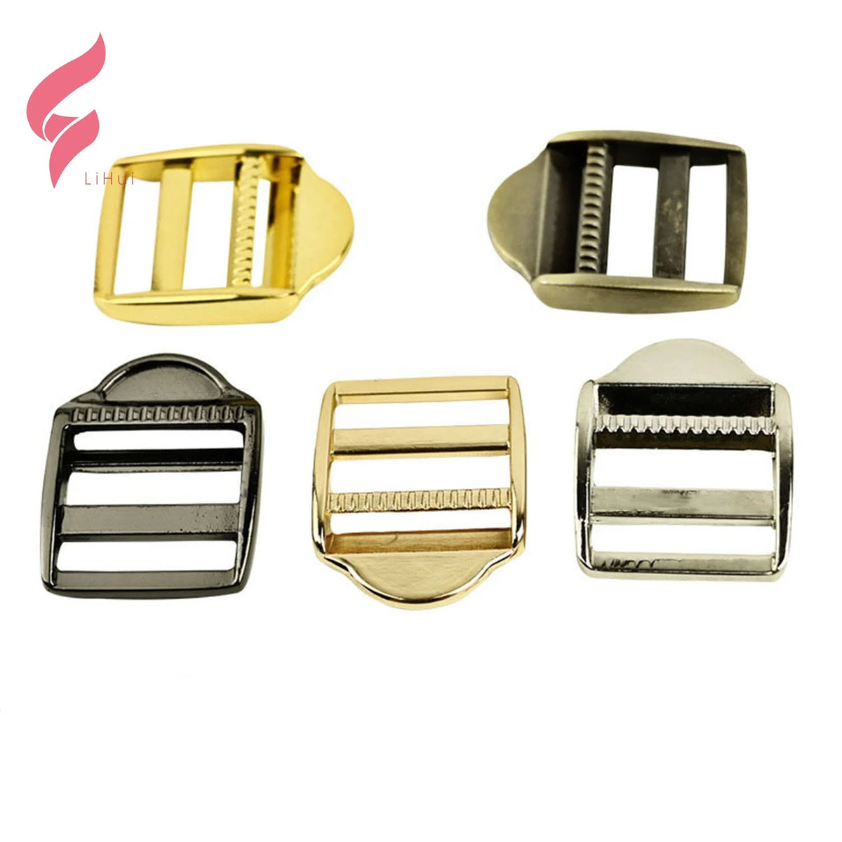 LiHui Hardware Vintage Luxury Zinc Metal Tri Glide Adjuster Slide Buckle Strap for Handbags