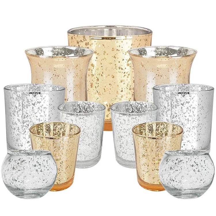 gold glass candleholders mercury tealight glass votive candle holder
