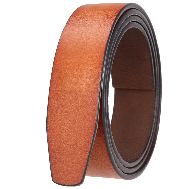 Hot-sale Genuine Leather Strap Leather Without Ratchet  Belt Without Buckles Strap Belt