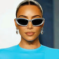 Custom Logo Fashion Men Sports Cycling Goggles Sun Glasses Black UV400 Y2K Small Frame Punk Sunglasses Women