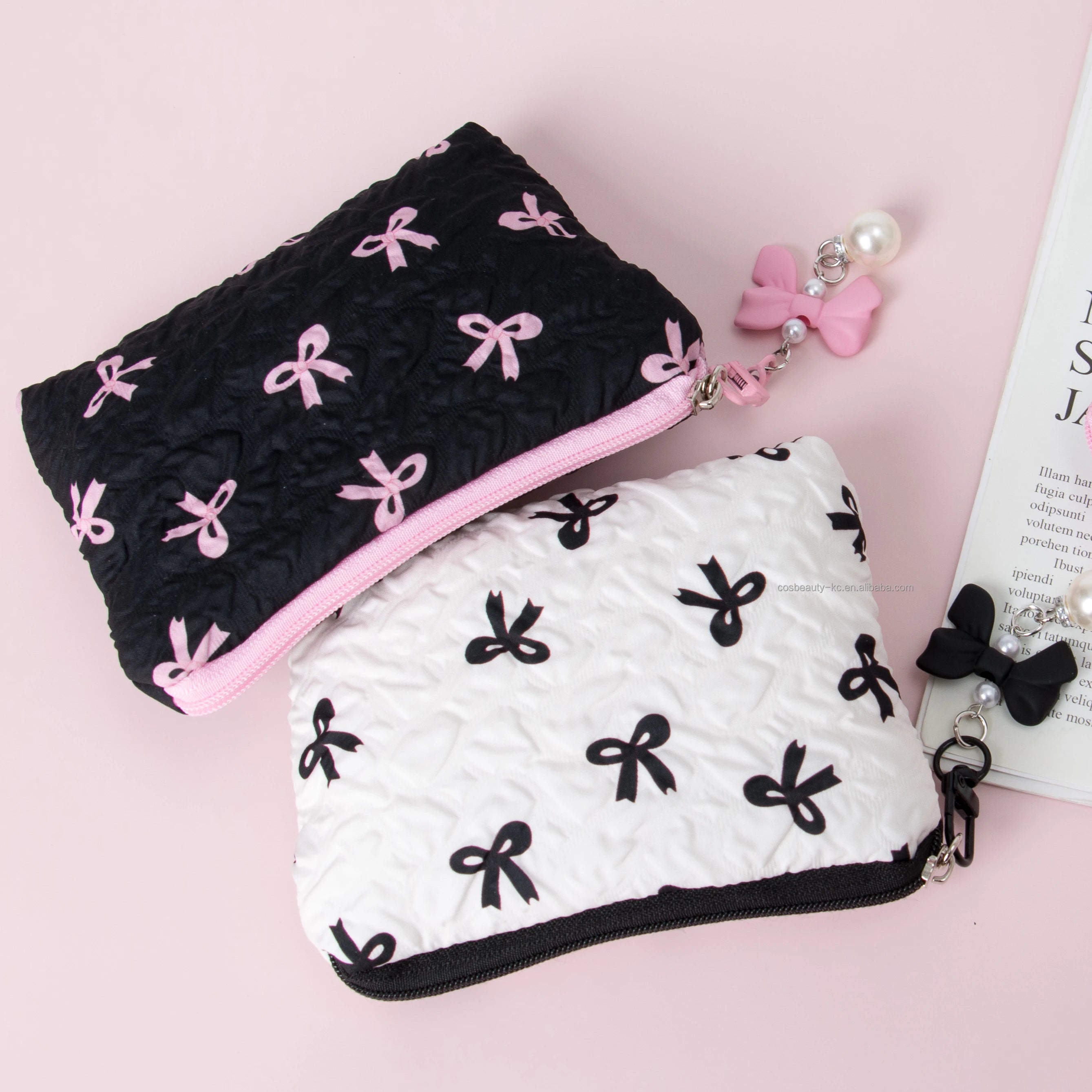 Soft Makeup Organizers Beauty Bag Cosmetic Set Open Closure for Beauty Brushes Zipper Custom Makeup Bag