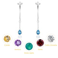 OL0889 Abiding Shield New Plating Tech Different Colored Natural Gemstone Wide 925 Sterling Silver Big Hoop Earrings