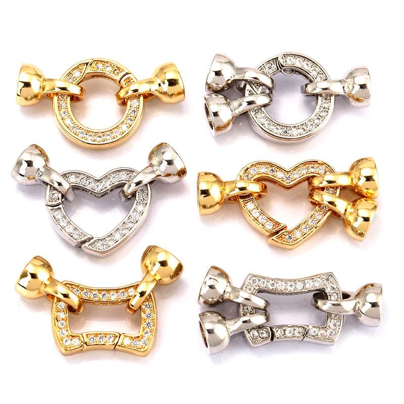 Unique Style Trendy Buckle for Necklaces Bracelets DIY MakingRound Love Heart Geometry Shape Clasp Jewelry Findings Components