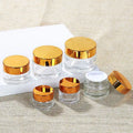 BB Eye Empty Hand Face Cream Bottle Customized Cosmetic Glass Jars with Gold Lid